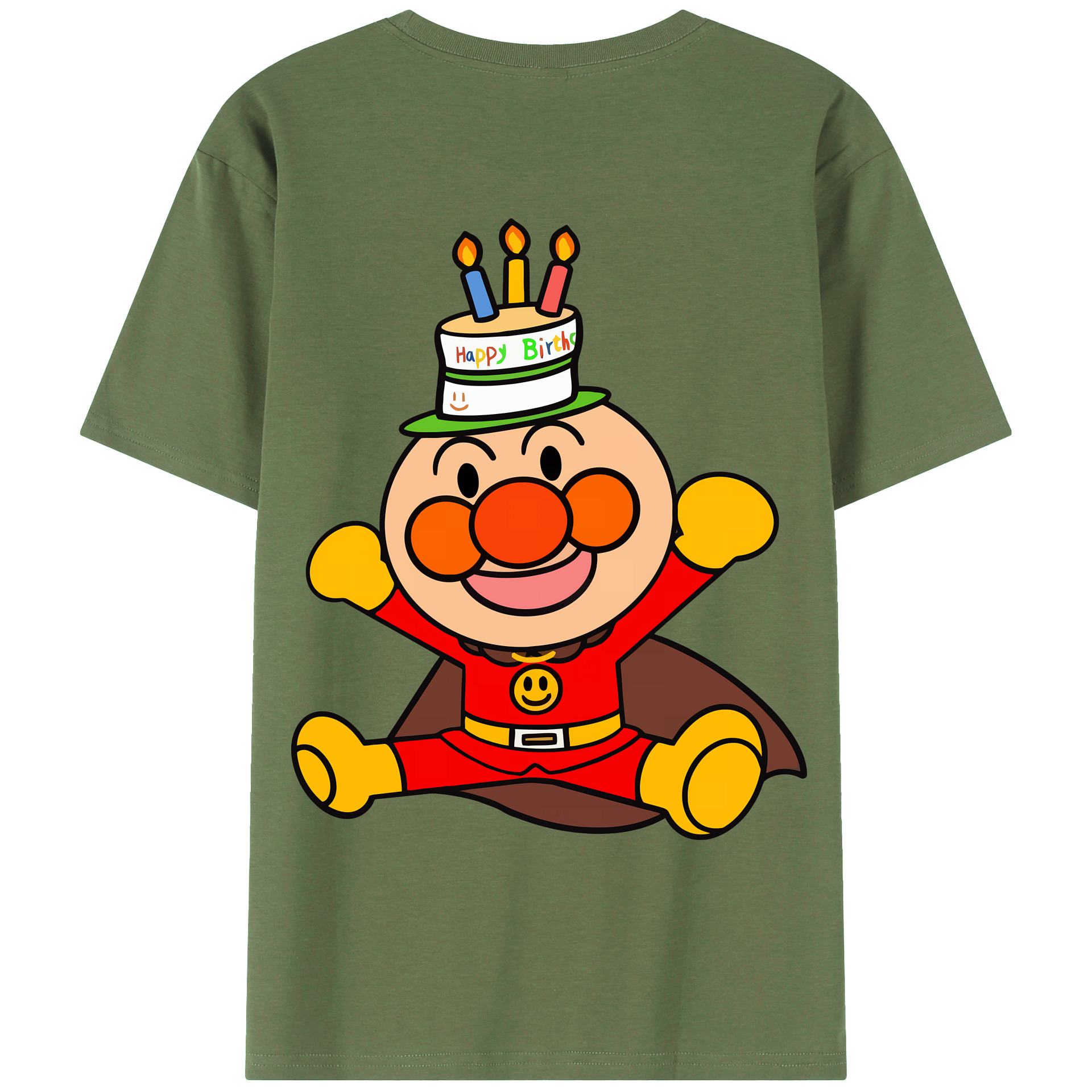 （画像用） アンパンマン Anpanman 綿100％ メンズ半袖Tシャツ（バックプリント） 通気性